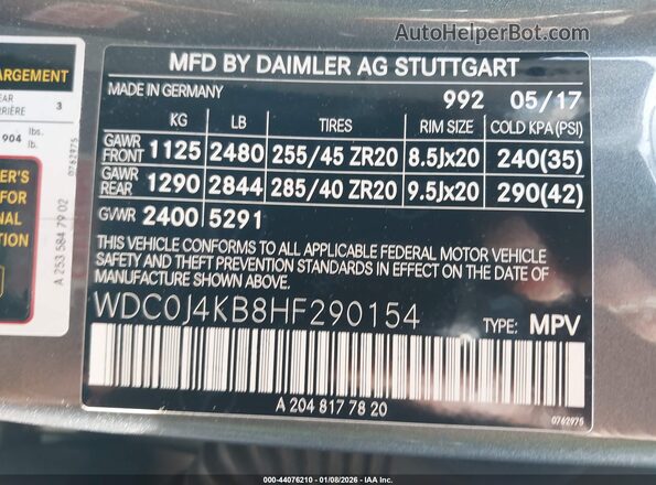 WDC0J4KB8HF290154 2017 MERCEDES-BENZ GLC 300 COUPE Gray ძრავის განყოფილების ხედი