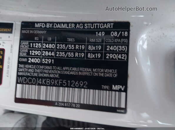 WDC0J4KB9KF512692 2019 MERCEDES-BENZ GLC 300 COUPE White ძრავის განყოფილების ხედი