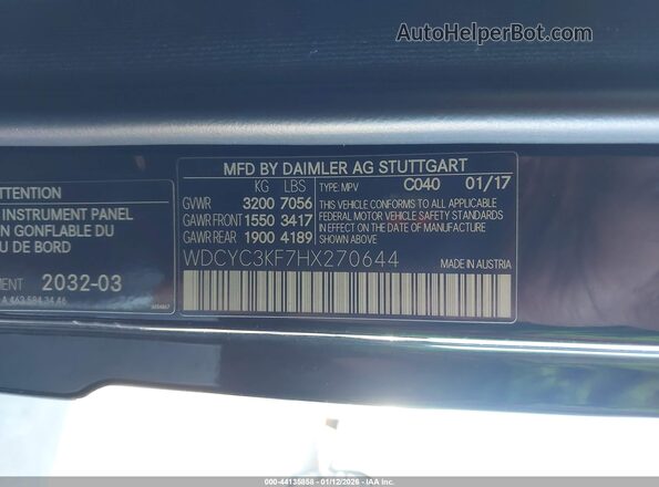 WDCYC3KF7HX270644 2017 MERCEDES-BENZ G 550 Black Շարժիչի բաժամունքի տեսք