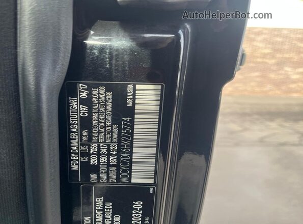 WDCYC7DF6HX275774 2017 MERCEDES-BENZ G-CLASS Black Rear seats view