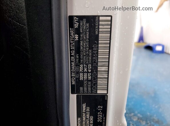 WDCYC7DH1JX286480 2018 MERCEDES-BENZ G-CLASS White Vista interior de 360 grados