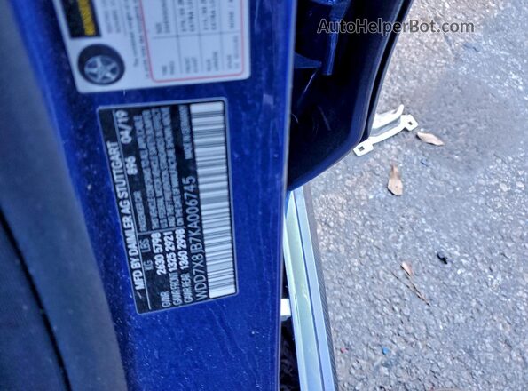 WDD7X8JB7KA006745 2019 MERCEDES-BENZ AMG Blue Vista de la etiqueta del VIN