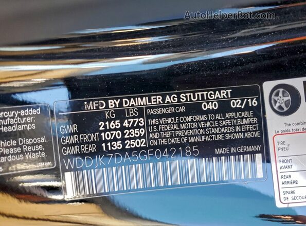 WDDJK7DA5GF042185 2016 MERCEDES-BENZ SL Черный Вид подкапотного пространства