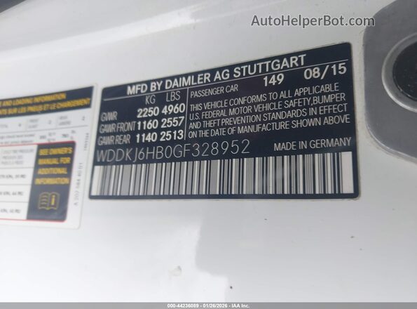 WDDKJ6HB0GF328952 2016 MERCEDES-BENZ E-CLASS White Engine compartment view