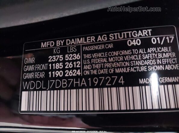 WDDLJ7DB7HA197274 2017 MERCEDES-BENZ CLS-CLASS Black 
