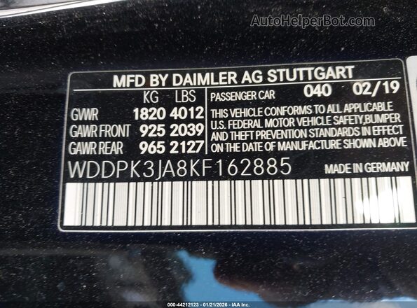 WDDPK3JA8KF162885 2019 MERCEDES-BENZ SLC 300 Black 