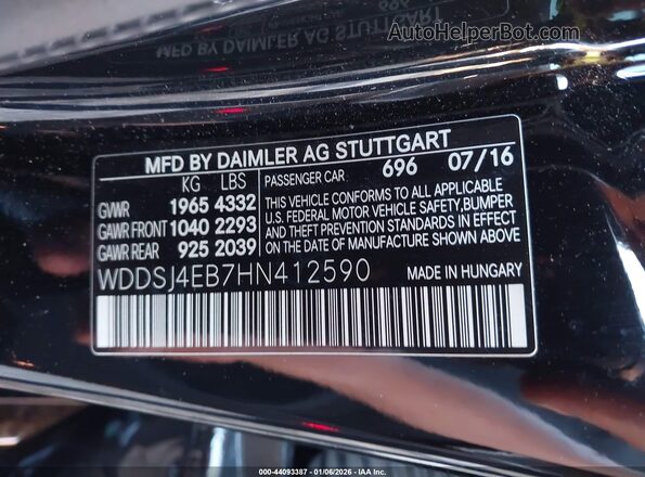 WDDSJ4EB7HN412590 2017 MERCEDES-BENZ CLA 250 Black 