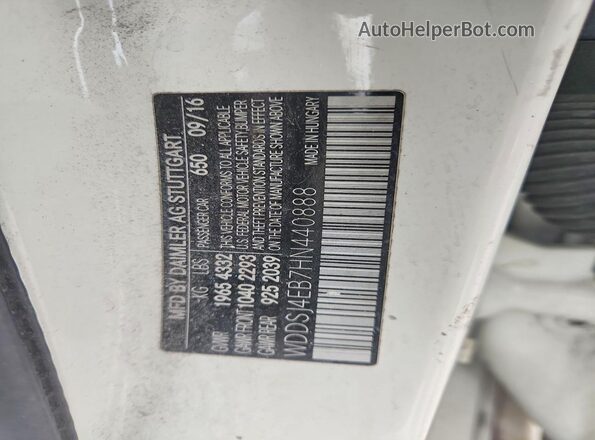 WDDSJ4EB7HN440888 2017 MERCEDES-BENZ CLA-CLASS White VIN կոդի պիտակի տեսք
