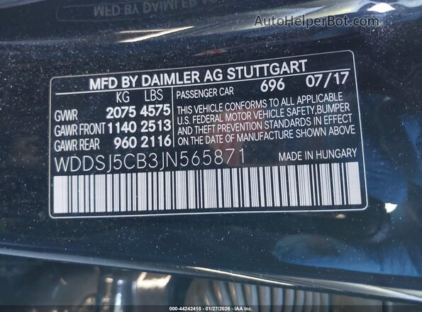 WDDSJ5CB3JN565871 2018 MERCEDES-BENZ AMG CLA 45 Black Engine compartment view
