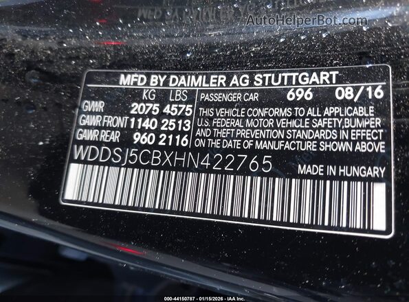WDDSJ5CBXHN422765 2017 MERCEDES-BENZ AMG CLA 45 Black Engine compartment view