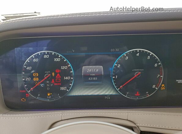 WDDUG6EB0KA456240 2019 MERCEDES-BENZ S Black Вид щитка приладів