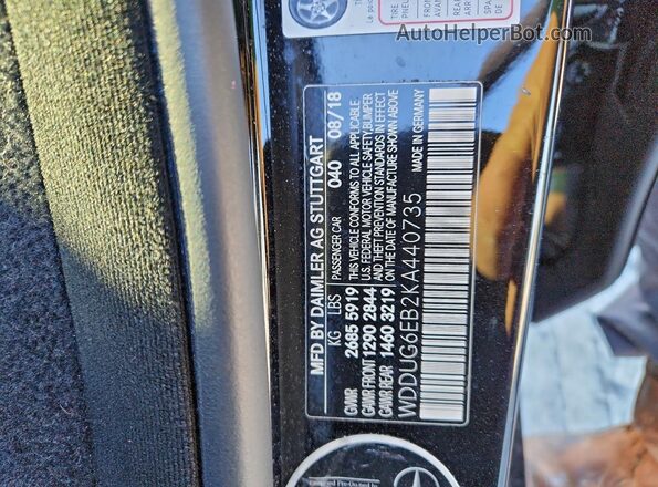 WDDUG6EB2KA440735 2019 MERCEDES-BENZ S Black Widok komory silnika