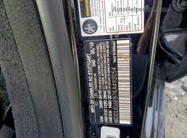 WDDUG6EB7KA492054 2019 MERCEDES-BENZ S Black Engine compartment view