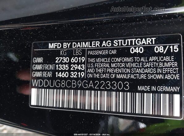 WDDUG8CB9GA223303 2016 MERCEDES-BENZ S-CLASS Черный Вид подкапотного пространства