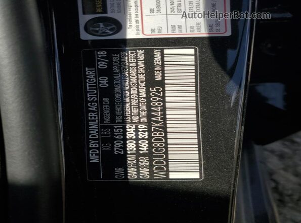 WDDUG8DB7KA448925 2019 MERCEDES-BENZ S Black Vista del compartimento del motor