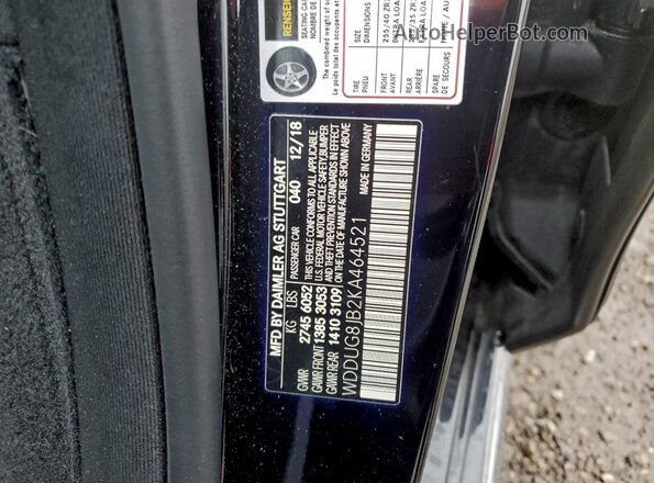 WDDUG8JB2KA464521 2019 MERCEDES-BENZ S Black Вид підкапотного простору