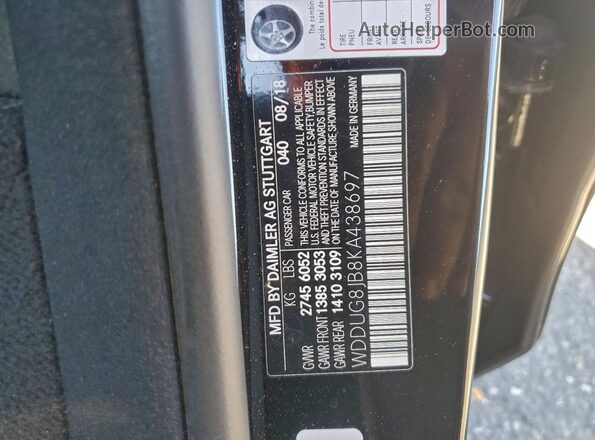 WDDUG8JB8KA438697 2019 MERCEDES-BENZ S Черный Вид подкапотного пространства