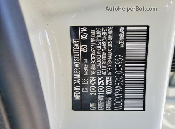 WDDVP9AB2GJ009959 2016 MERCEDES-BENZ B-CLASS White Widok komory silnika