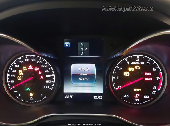 WDDWJ6EB4HF551325 2017 MERCEDES-BENZ AMG C 43 Черный Вид задних сидений