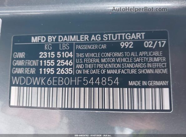 WDDWK6EB0HF544854 2017 MERCEDES-BENZ AMG C 43 Gray Vista del compartimento del motor