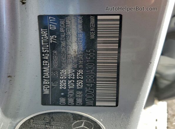 WDDZF4JB8JA301565 2018 MERCEDES-BENZ E Серебряный 