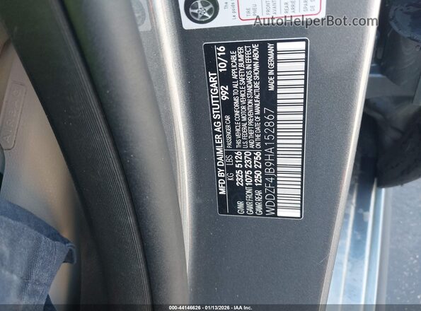 WDDZF4JB9HA152867 2017 MERCEDES-BENZ E-CLASS Gray ძრავის განყოფილების ხედი