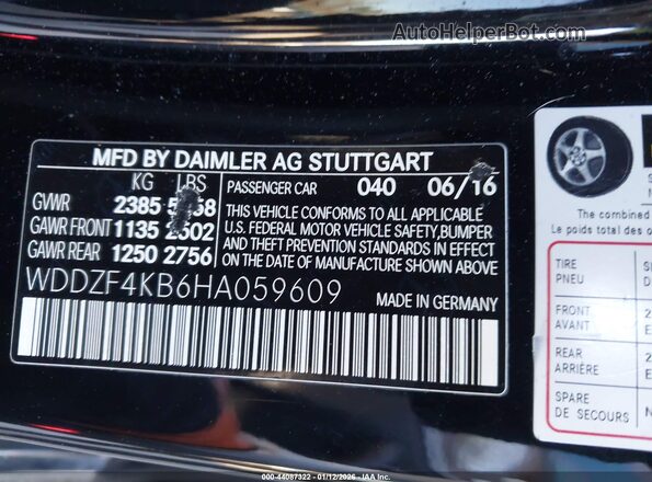 WDDZF4KB6HA059609 2017 MERCEDES-BENZ E-CLASS Black Widok komory silnika