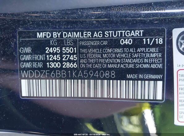 WDDZF6BB1KA594088 2019 MERCEDES-BENZ AMG E 53 Черный 
