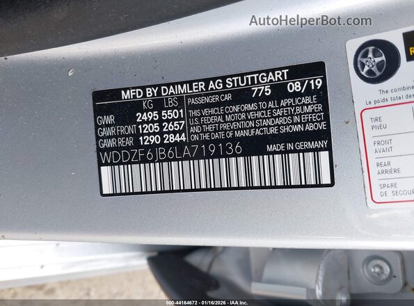 WDDZF6JB6LA719136 2020 MERCEDES-BENZ E-CLASS Silver Շարժիչի բաժամունքի տեսք