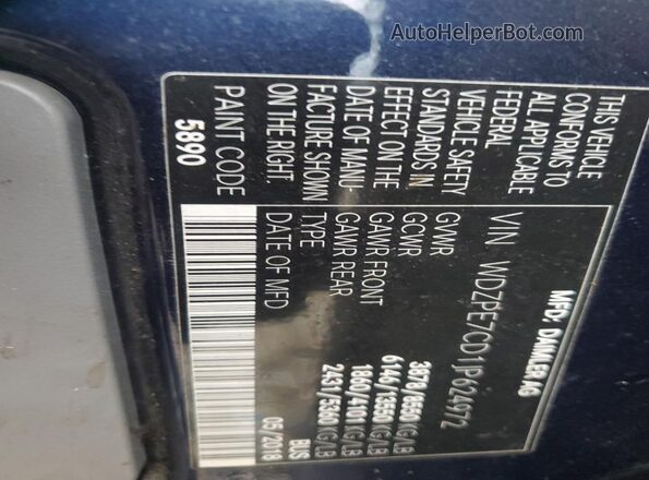 WDZPE7CD1JP624972 2018 MERCEDES-BENZ SPRINTER Blue 