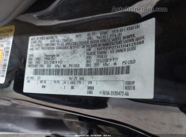 WF0DP3TH1H4125588 2017 FORD FOCUS RS Black Շարժիչի բաժամունքի տեսք