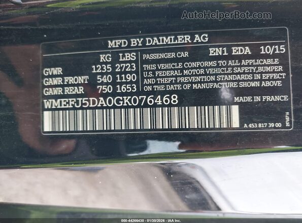 WMEFJ5DA0GK076468 2016 SMART FORTWO Silver Widok komory silnika