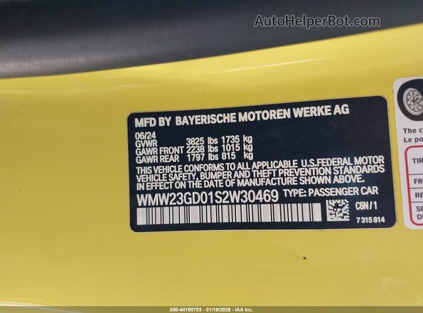 WMW23GD01S2W30469 2025 MINI HARDTOP Yellow Widok komory silnika