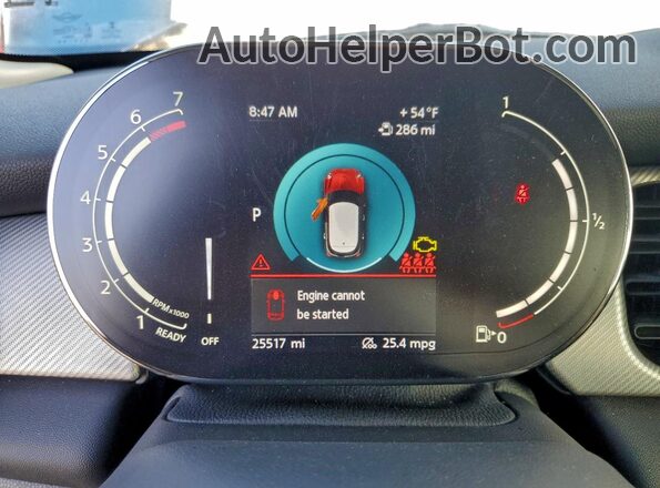 WMW33DK07N2R69361 2022 MINI COOPER Blue Вид щитка приладів