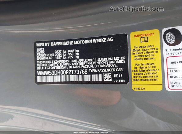 WMW53DH00P2T73768 2023 MINI HARDTOP Gray Engine compartment view