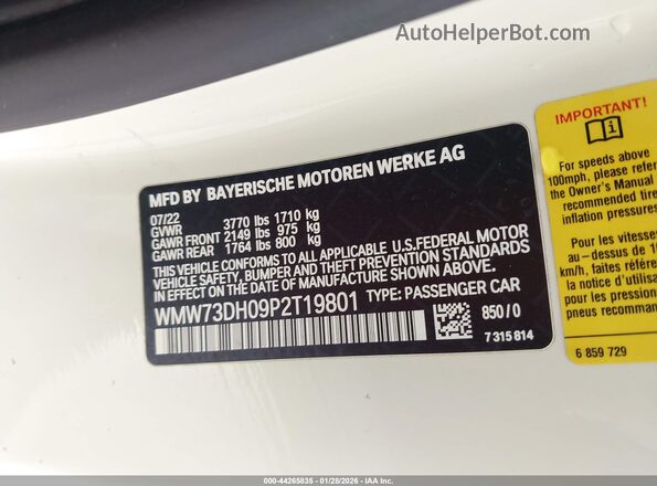 WMW73DH09P2T19801 2023 MINI HARDTOP Yellow Vista del compartimento del motor