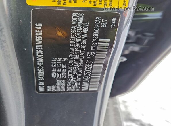 WMWLN9C50G2B31759 2016 MINI COOPER Gray Widok naklejki z numerem VIN