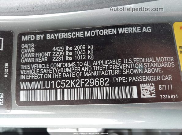 WMWLU1C52K2F29682 2019 MINI CLUBMAN Gray Widok komory silnika