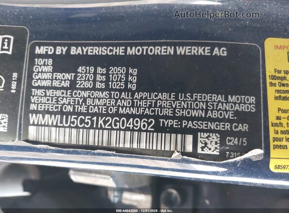 WMWLU5C51K2G04962 2019 MINI CLUBMAN Blue Widok komory silnika