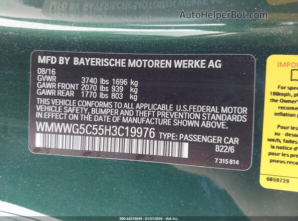 WMWWG5C55H3C19976 2017 MINI CONVERTIBLE Green Вид підкапотного простору