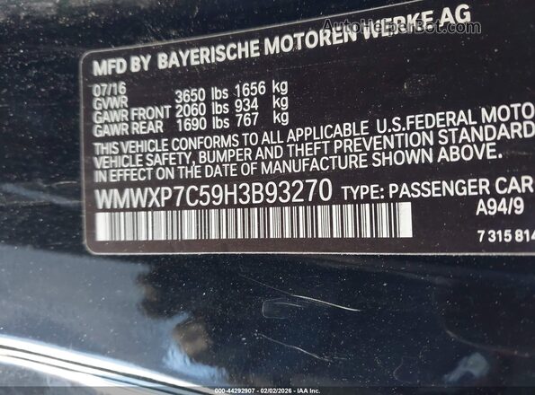 WMWXP7C59H3B93270 2017 MINI HARDTOP Black Widok komory silnika