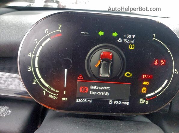 WMWXR3C05M2N92455 2021 MINI COOPER Cream Вид щитка приладів