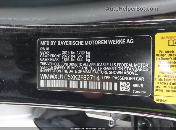 WMWXU1C5XK2F82714 2019 MINI HARDTOP Black 