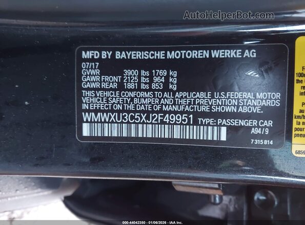 WMWXU3C5XJ2F49951 2018 MINI HARDTOP Gray 
