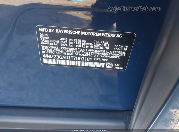 WMZ23GA01T7U03181 2026 MINI COUNTRYMAN Blue Engine compartment view