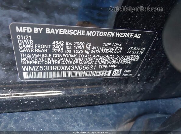 WMZ53BR0XM3N06631 2021 MINI COUNTRYMAN Черный Вид подкапотного пространства