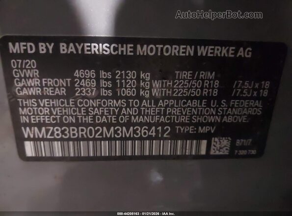 WMZ83BR02M3M36412 2021 MINI COUNTRYMAN Серый Вид подкапотного пространства