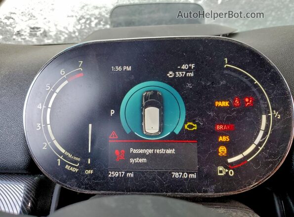 WMZ83BR04N3P10663 2022 MINI COOPER Blue Вид щитка приладів