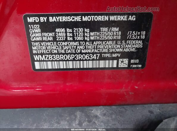 WMZ83BR06P3R06347 2023 MINI COUNTRYMAN Red Vista del compartimento del motor