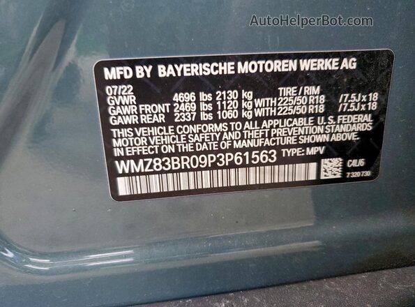 WMZ83BR09P3P61563 2023 MINI COOPER Бирюзовый Вид подкапотного пространства
